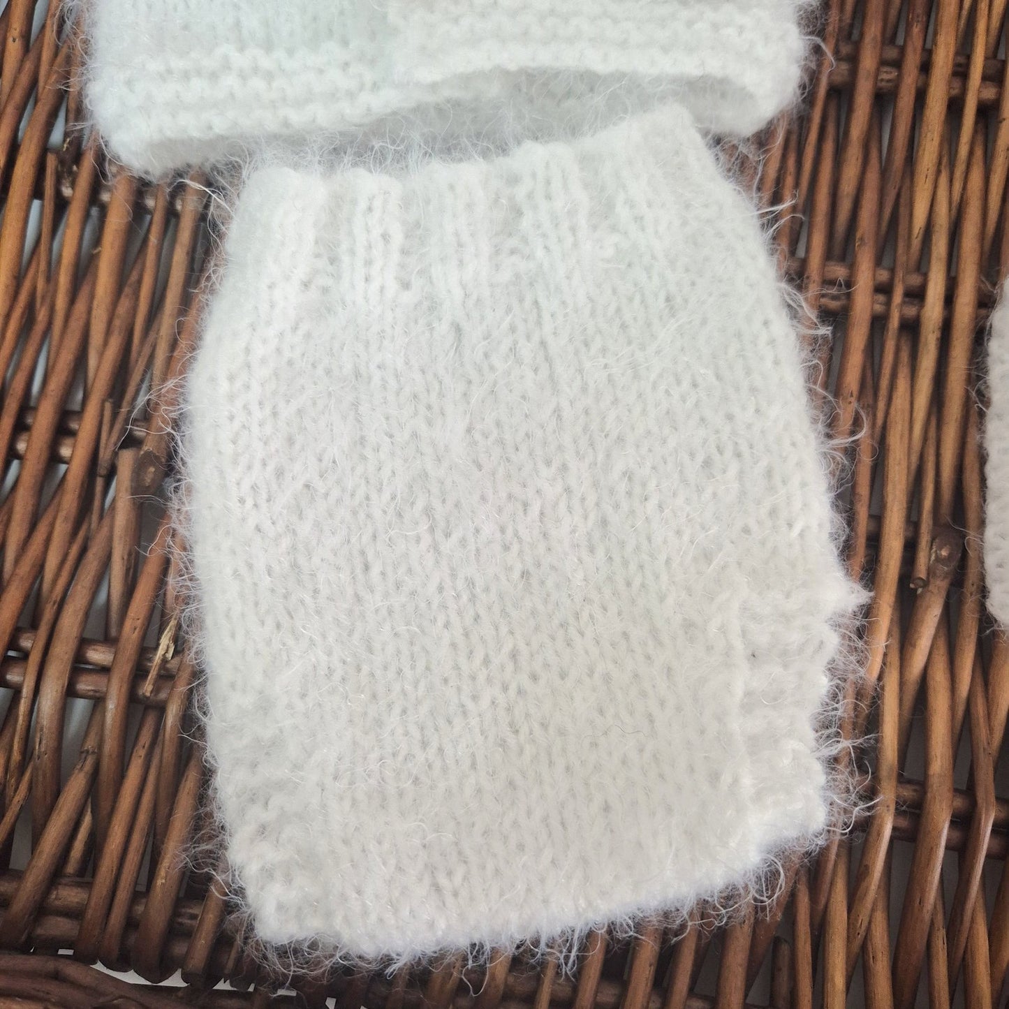 Snow White Fluffy Newborn Cardigan, Pants and Socks set