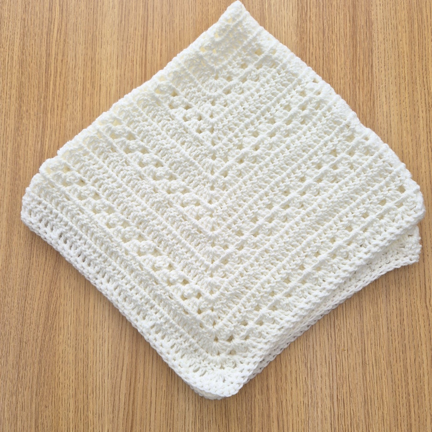 Crochet Cream Baby Blanket and Hat (READY to send) Unisex baby gift