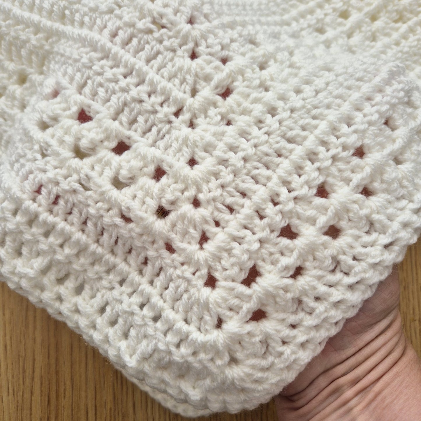 Crochet Cream Baby Blanket and Hat (READY to send) Unisex baby gift