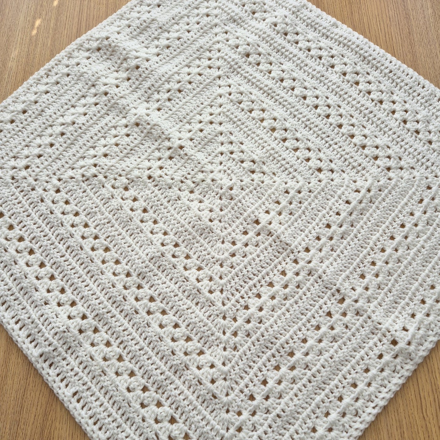 Crochet Cream Baby Blanket and Hat (READY to send) Unisex baby gift