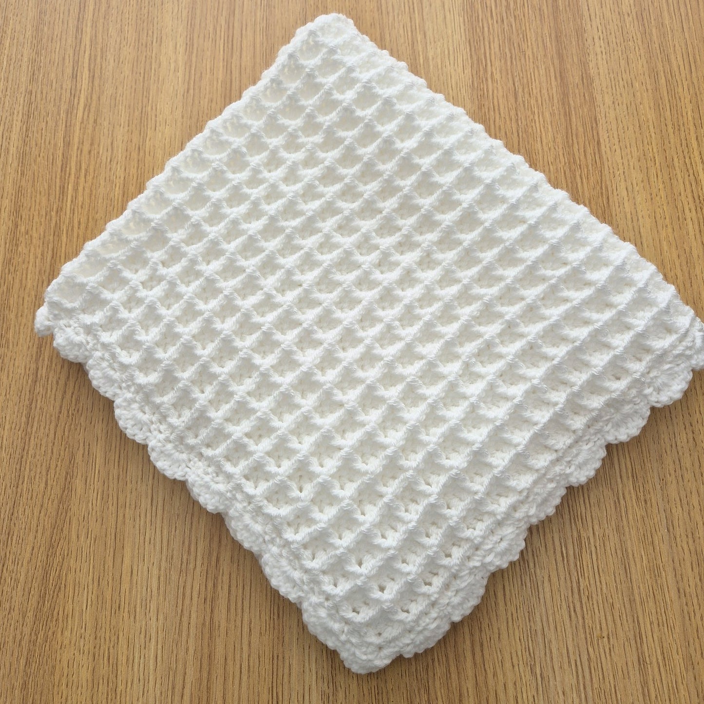 Crochet White Baby Blanket and Hat (READY to send) Unisex baby gift
