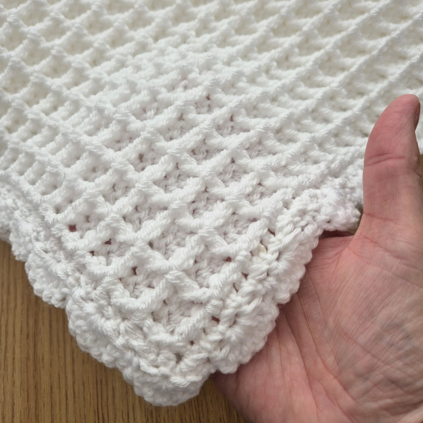 Crochet White Baby Blanket and Hat (READY to send) Unisex baby gift
