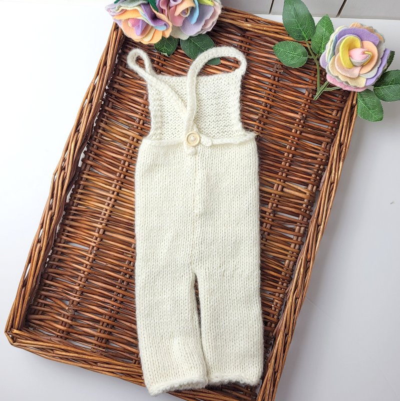 Handknit Baby Bear Bonnet / Beanie & Romper set Newborn - 3 months (Made to order)