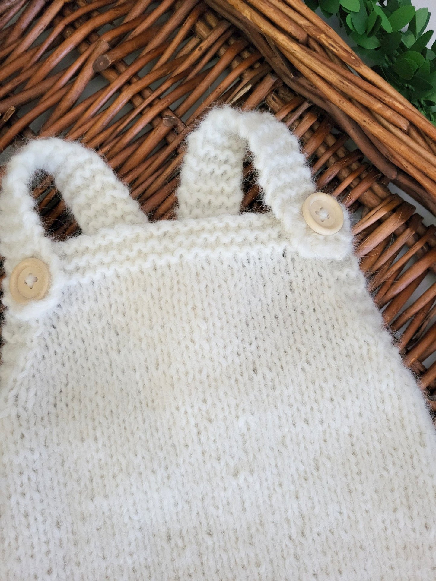 Simple Classic Baby Romper In soft Alpaca yarn 0-6 months (Made to order)