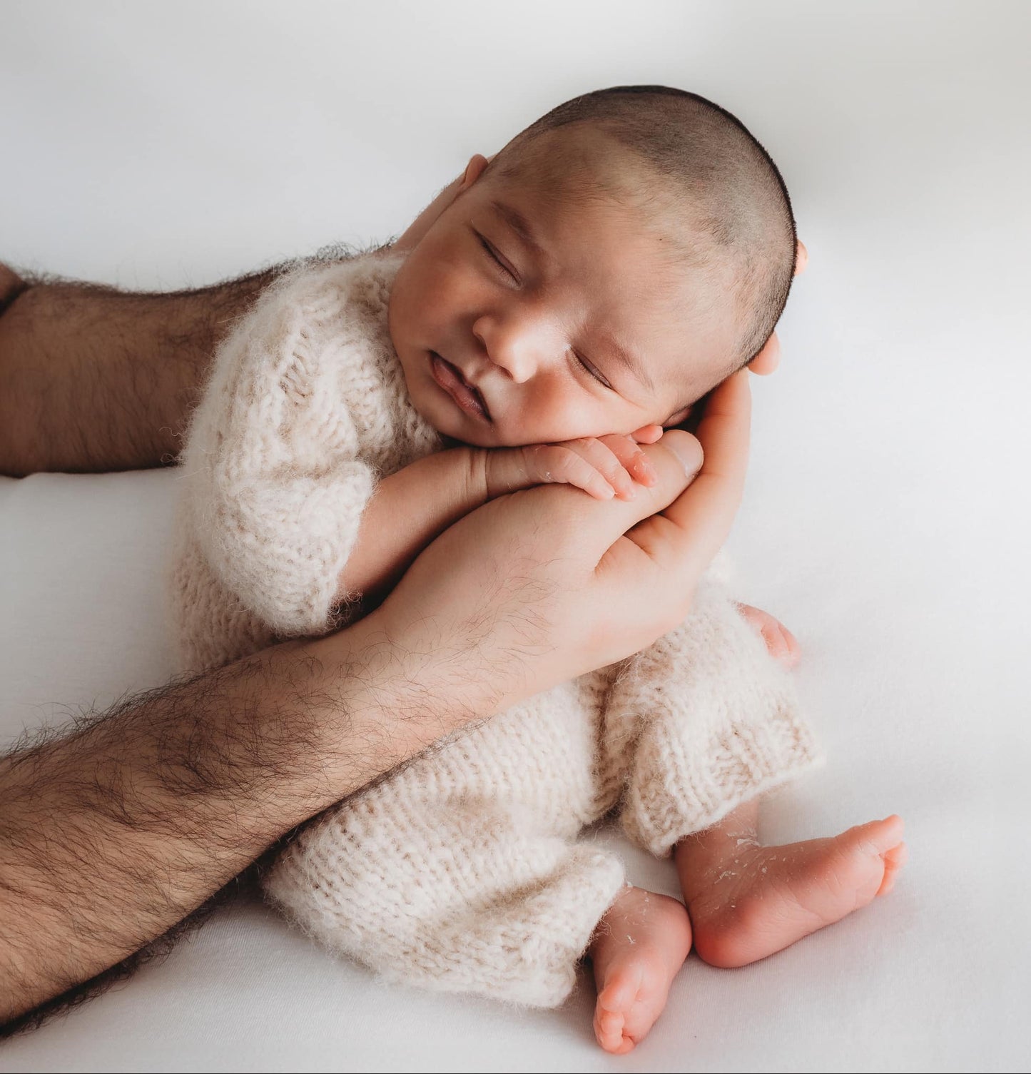 knitted footless newborn onesie pajama suit