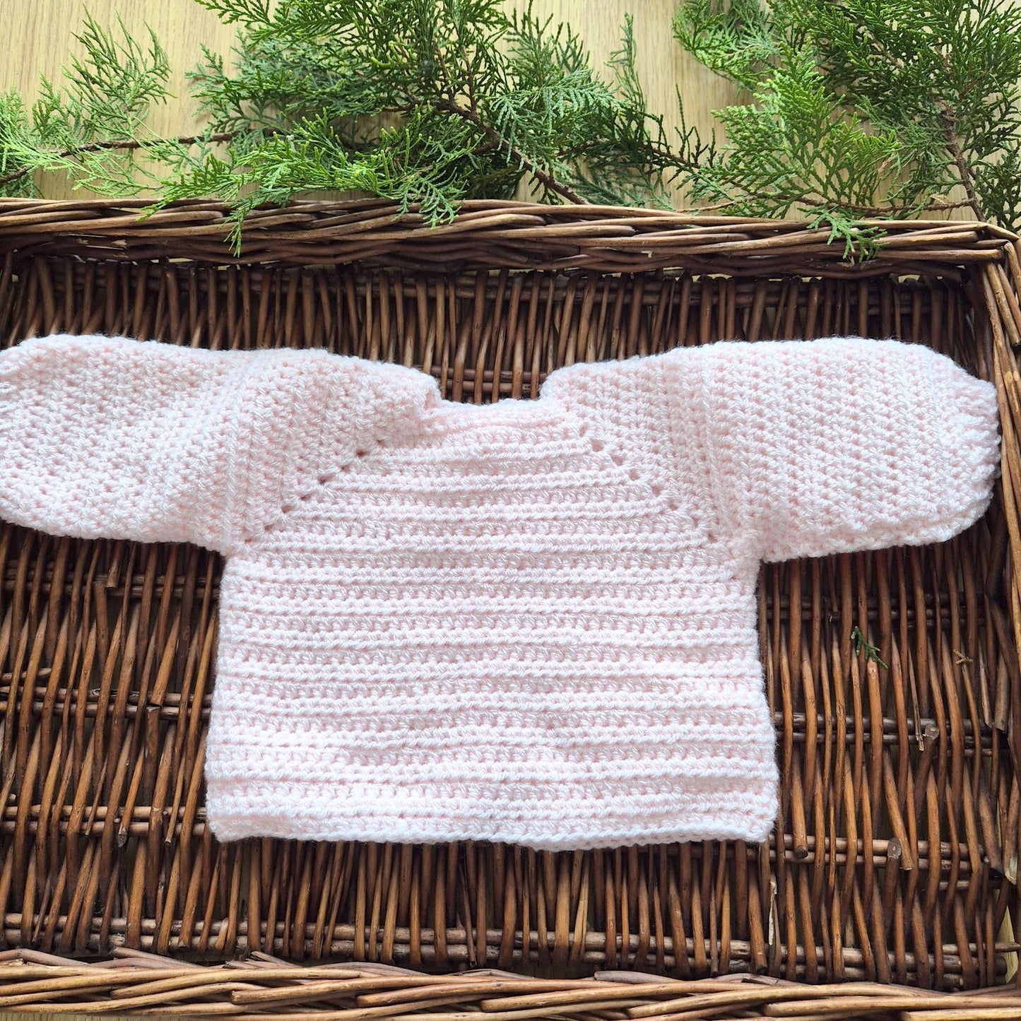 0-6 months Pink Handmade Crochet Baby Teddy Bear Cardigan Baby Jumper (Ready to Send)