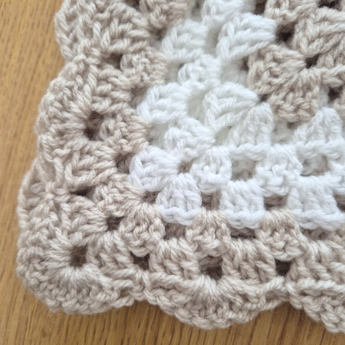 Crochet White and Beige Baby Blanket (READY to send) Unisex baby swaddle