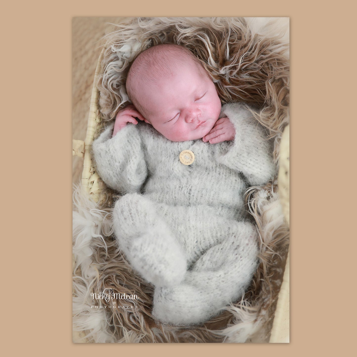 GREY FLUFFY ALPACA FOOTED PAJAMA SUIT FOR BABIES