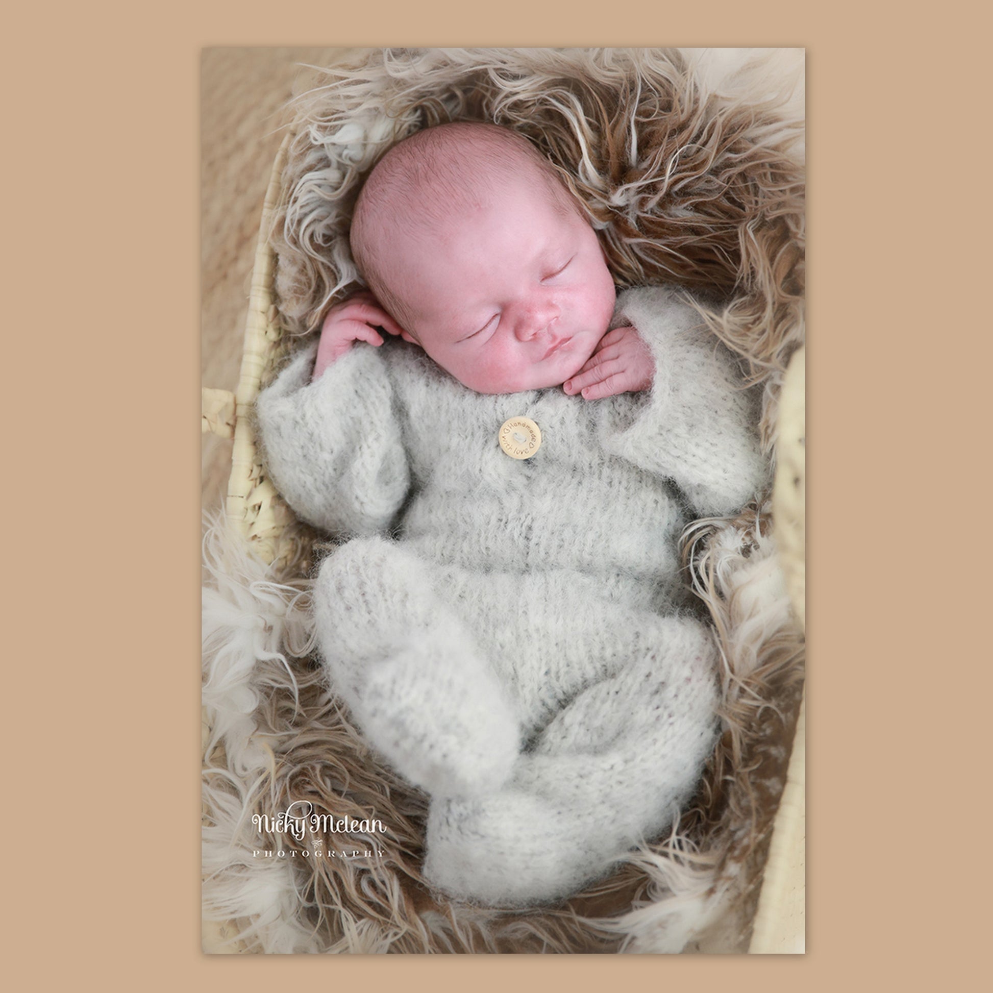 GREY FLUFFY ALPACA FOOTED PAJAMA SUIT FOR BABIES