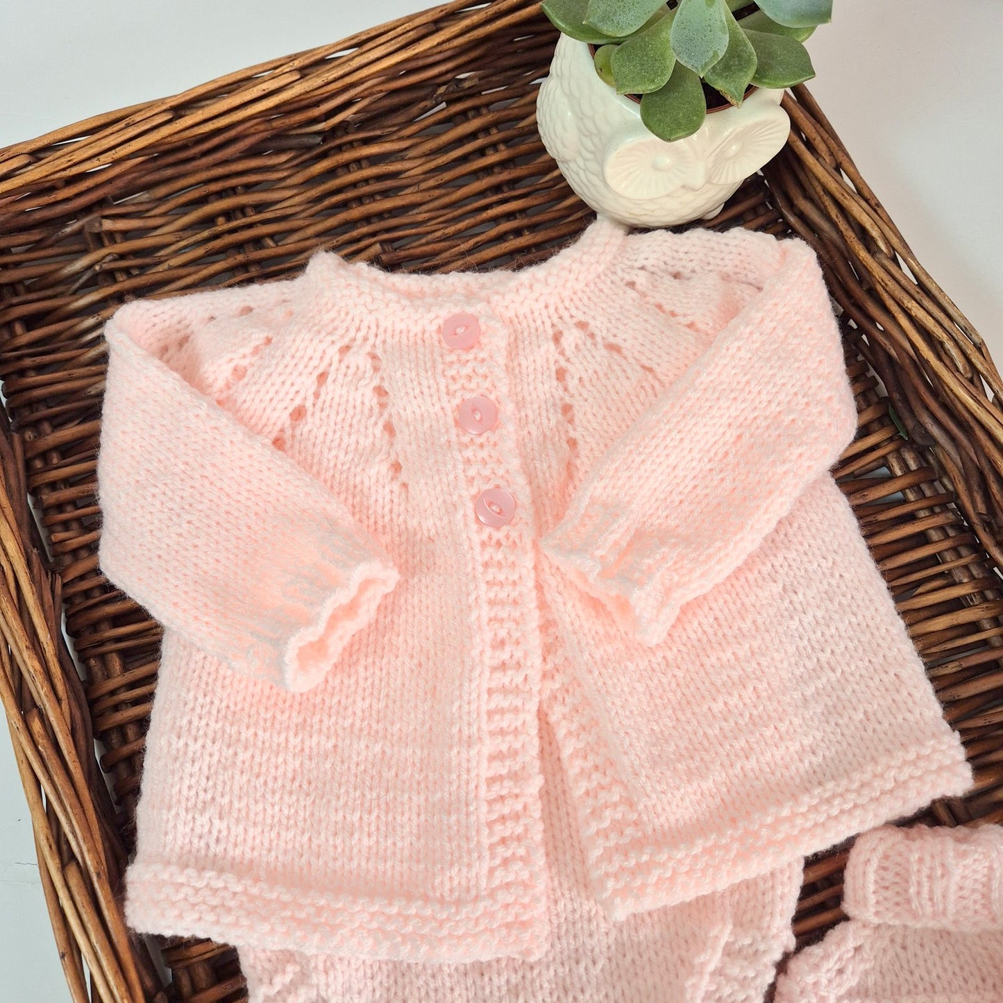 Pink Baby Jumper, Romper and Bootie Set for baby girls 0-3 months (Ready to Send)