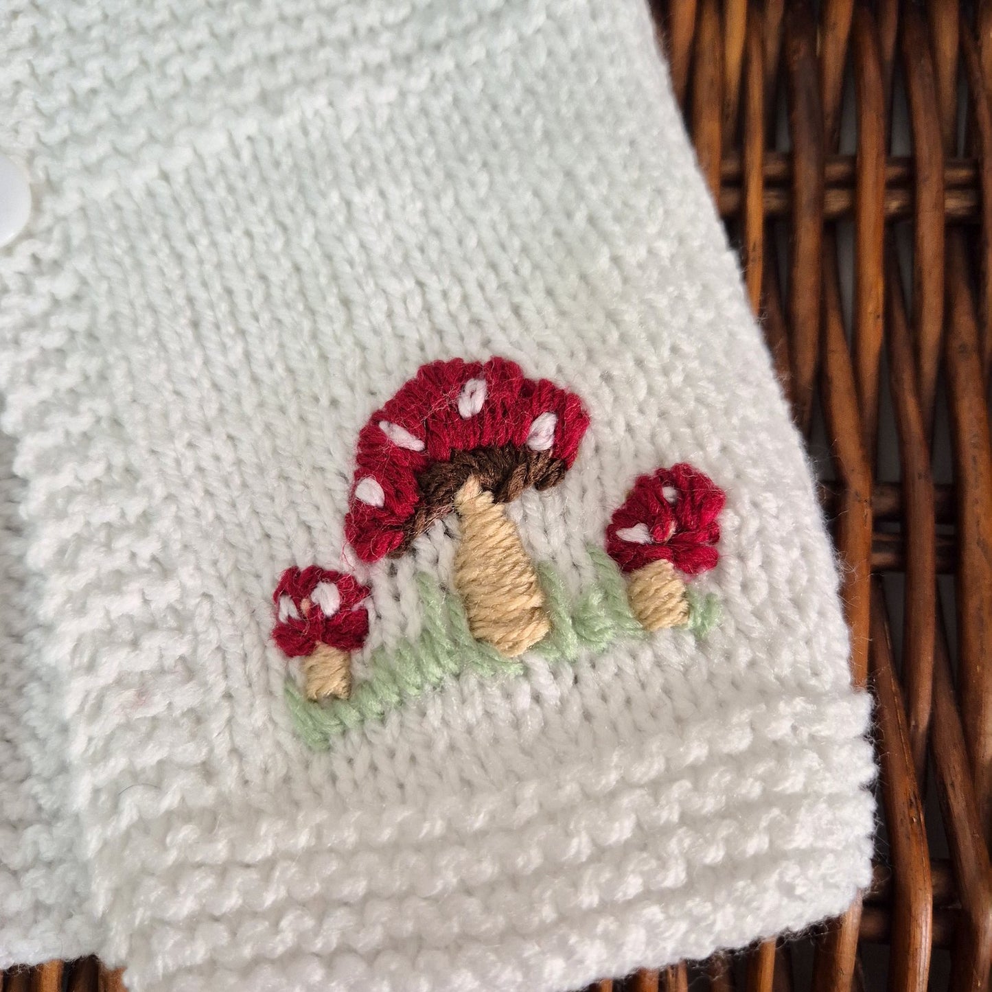 Handknit Toadstool Baby Cardigan and Bootie gift set 0-6 months (MADE TO ORDER ) 5 colours!