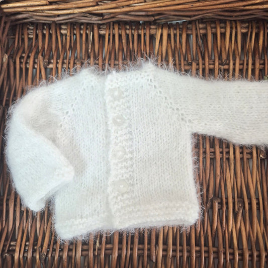 Snow White Fluffy Newborn Cardigan, Pants and Socks set 