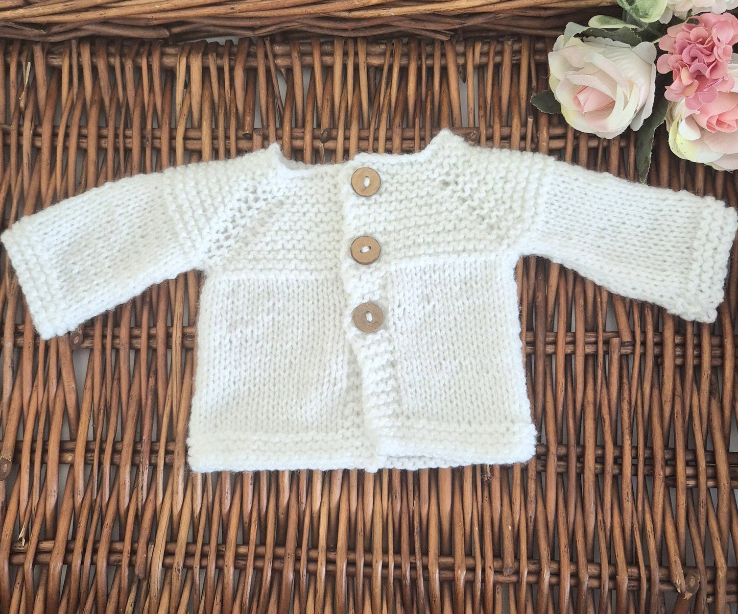 Handknit Classic Style Baby Cardigan Preemie to 6 months sizes (MADE TO  ORDER ) more colours!