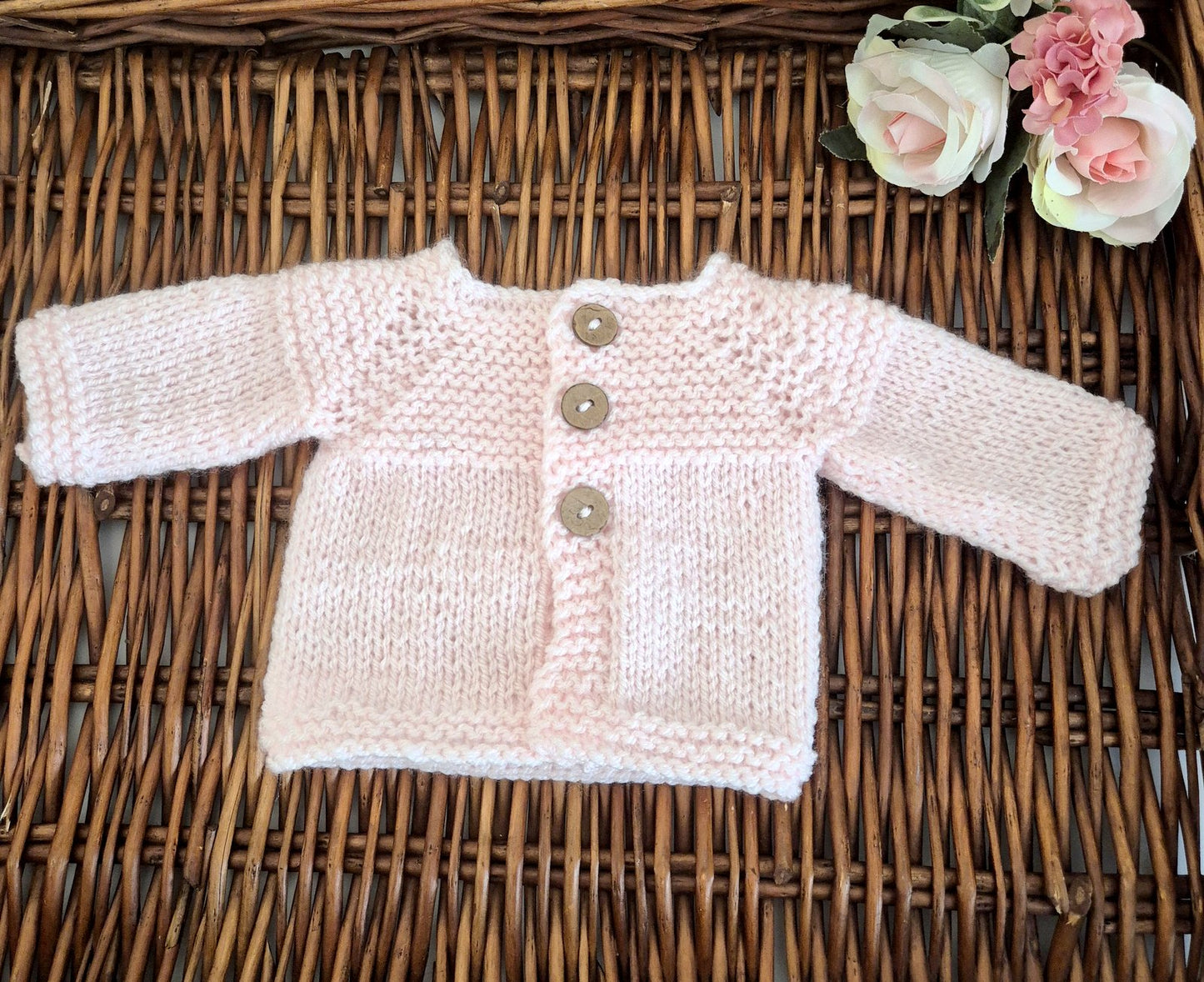 Handknit Classic Style Baby Cardigan Preemie to 6 months sizes (MADE TO  ORDER ) more colours!
