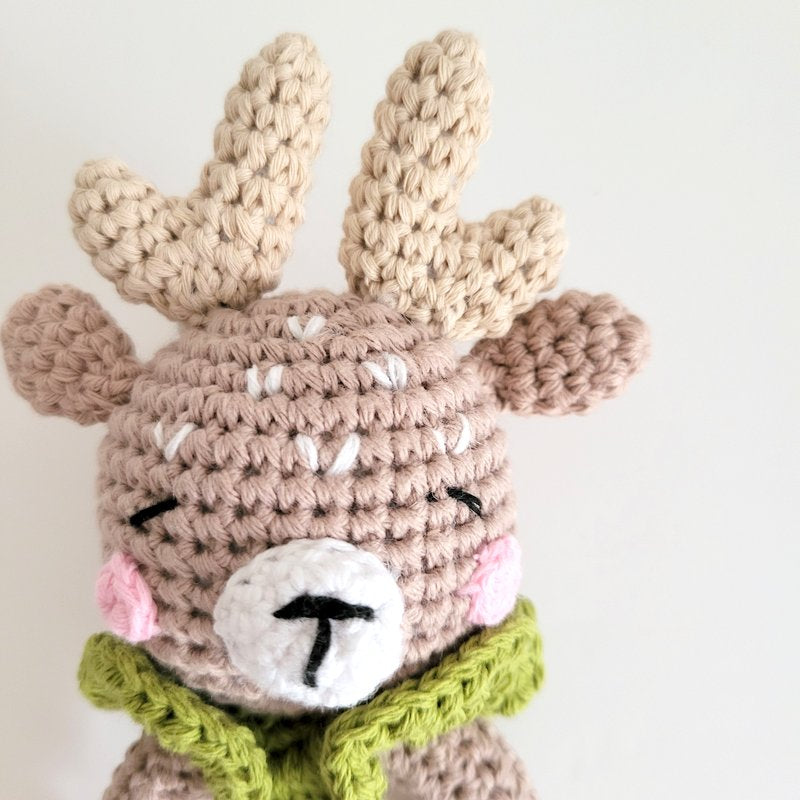 Crochet Baby Reindeer Rattle Toy (Ready to send) 0-3 months plus