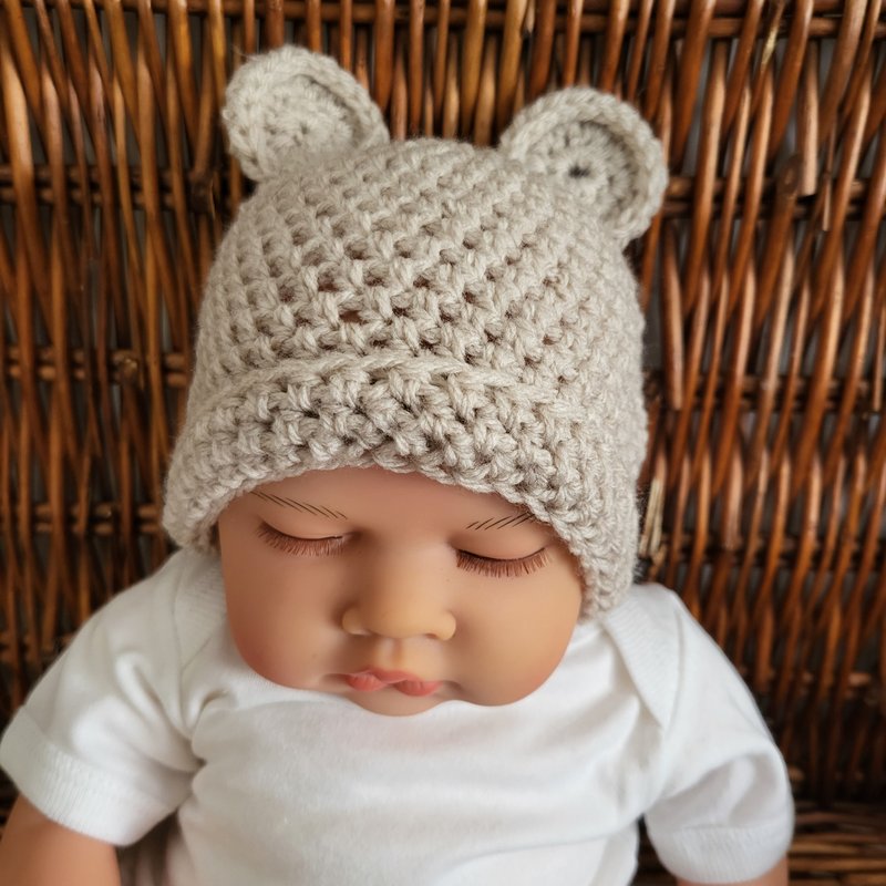 BEIGE BABY BEAR HAT