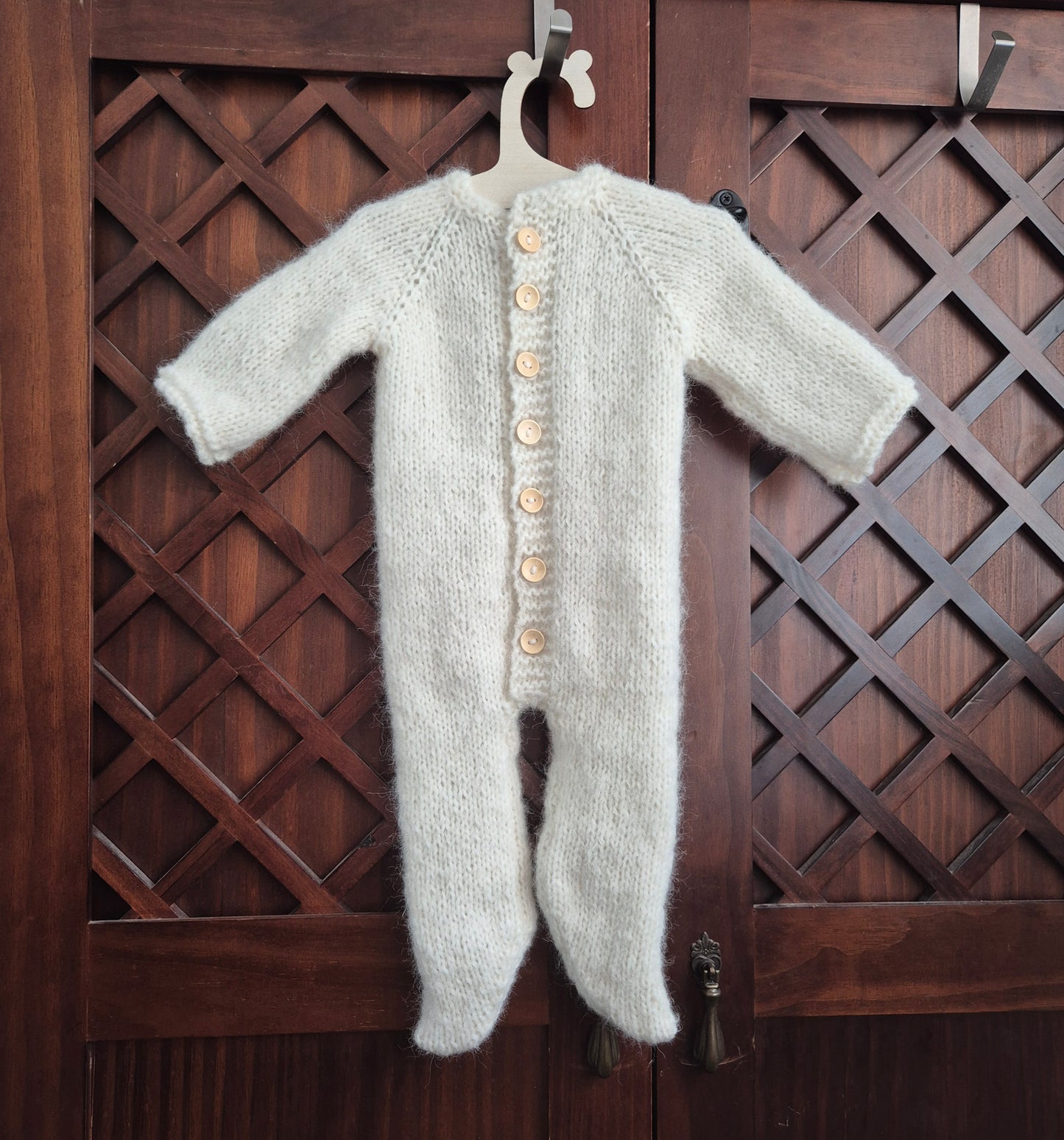 Hand made Baby footed (or open foot) Romper Pyjama And Bear Bonnet set - Newborn to 3 months sizes (Made to order)