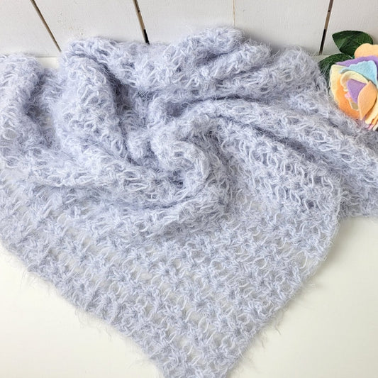 soft crochet fluffy layer in grey for newborn photo shoots