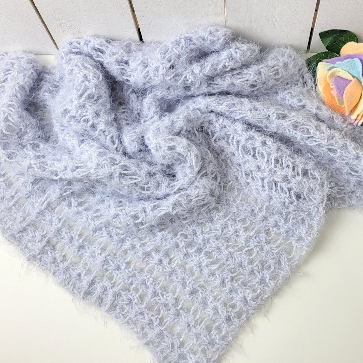 soft crochet fluffy layer in grey for newborn photo shoots