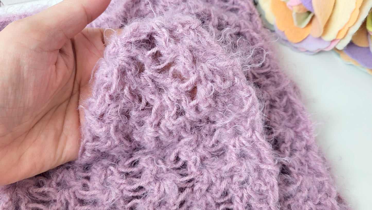 Mauve Pink Lace Crochet Newborn Posing Layer Wrap (Ready to send)