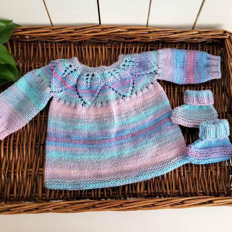 pink lavender blue baby girl jumper set