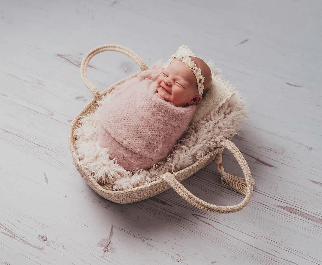 Pink knit stretch wrap and Newborn bonnet set  (Ready to send)