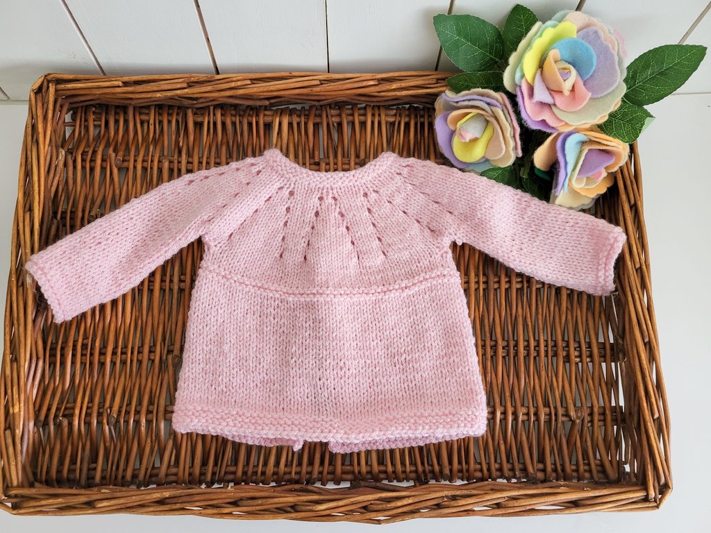 pink knitted baby sweater jumper cardigan