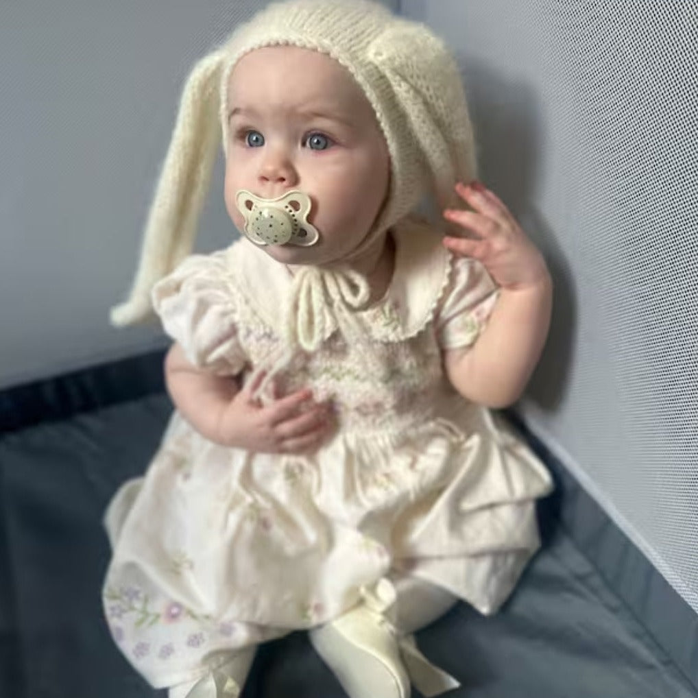 knitted bunny rabbit bonnet with long ears