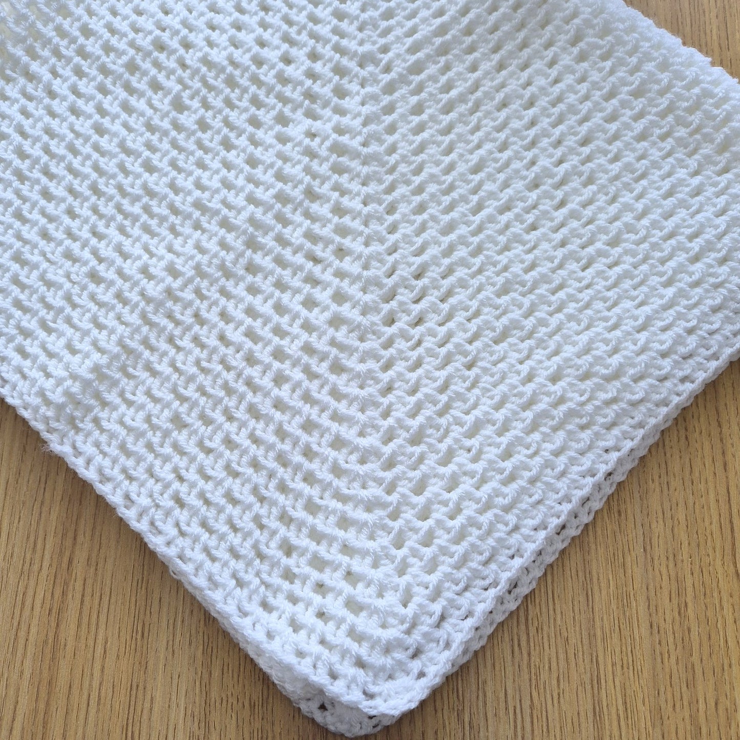Crochet White Baby Blanket  (READY to send) Unisex baby gift 32 x35 in