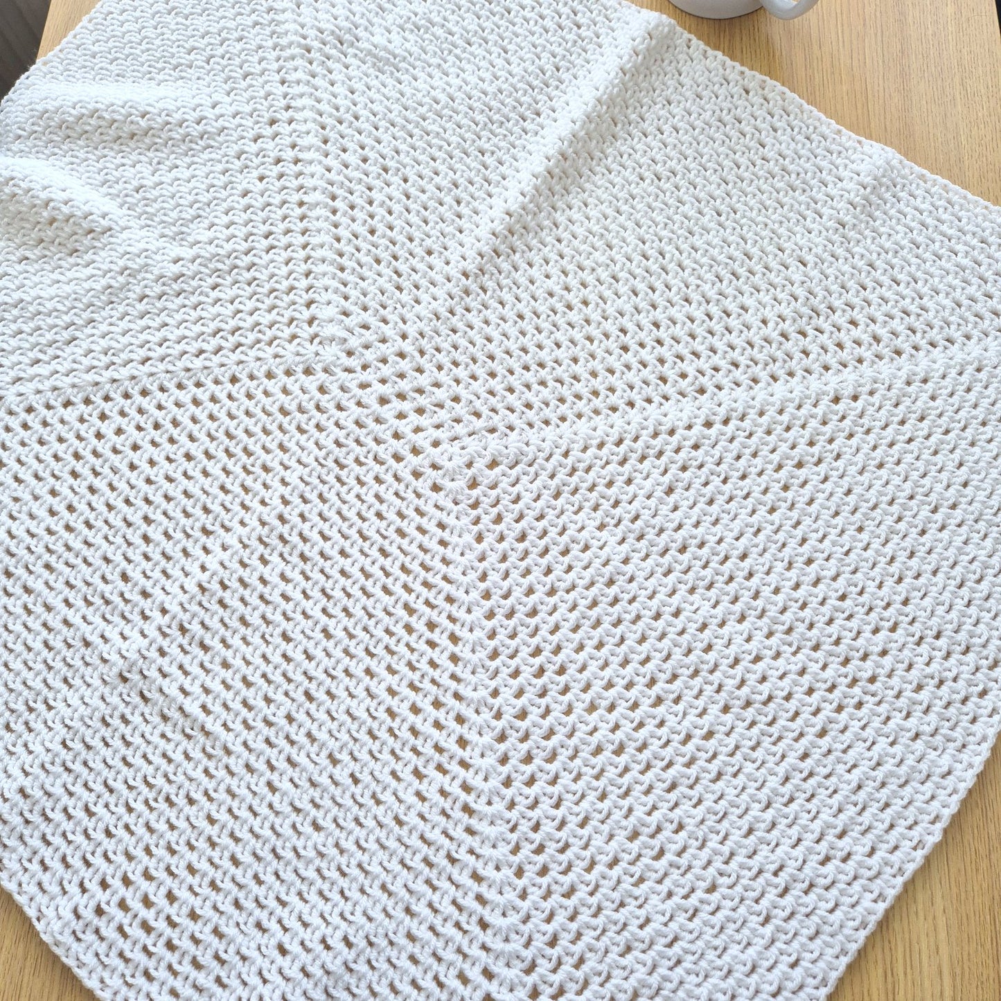 Crochet White Baby Blanket  (READY to send) Unisex baby gift 32 x35 in