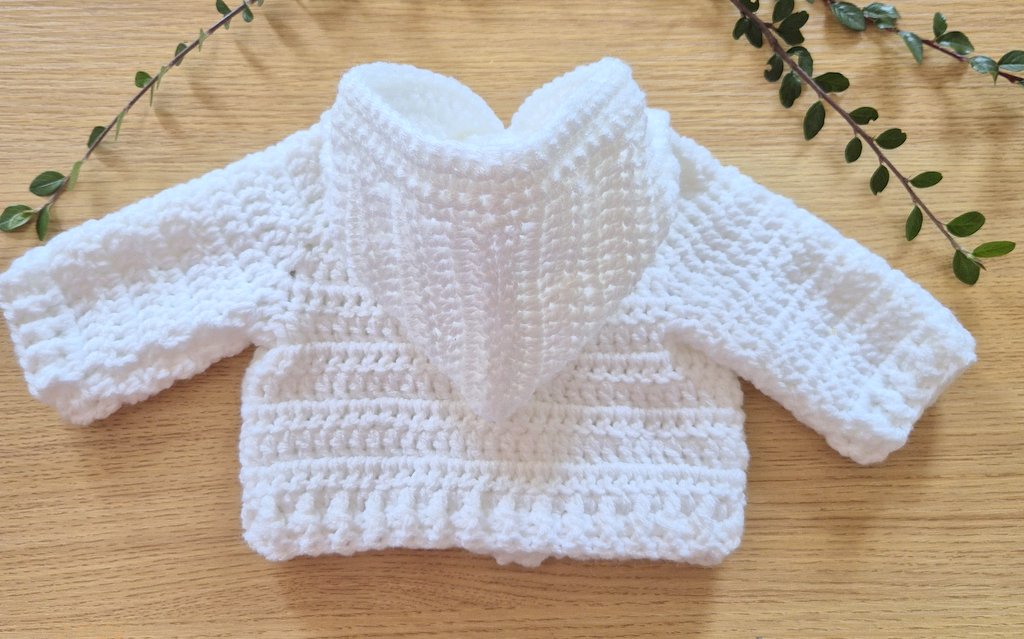 Thick Crochet Baby Hoodie Cardigan Coat,  Newborn / 0-6 / 6-12 months Baby Jumper (MADE TO ORDER)