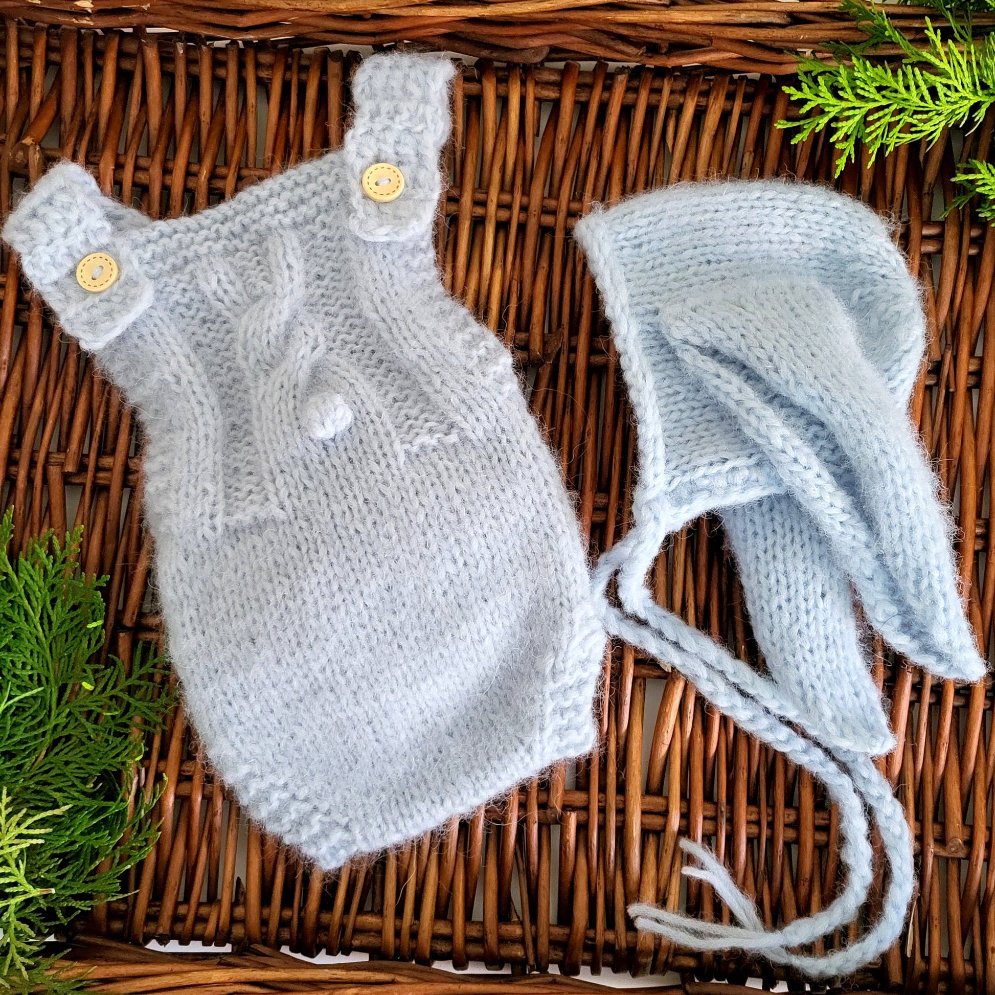 baby newborn photography prop outfit for a little boy, blue bunny rabbit romper
