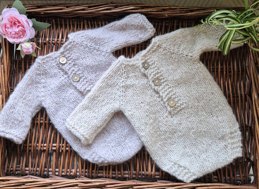 Long Sleeve Newborn Romper, in Pink or Beige. Classic Style bodysuit Photography Prop Outfit. ( Ready to send)