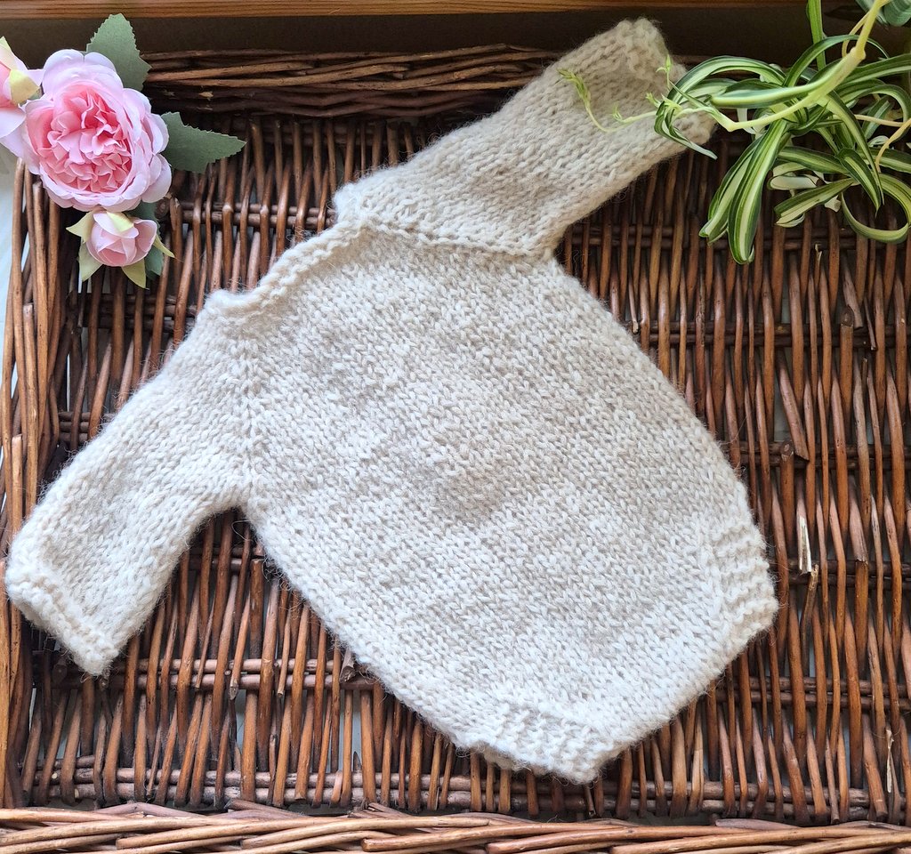 Long Sleeve Newborn Romper, in Pink or Beige. Classic Style bodysuit Photography Prop Outfit. ( Ready to send)