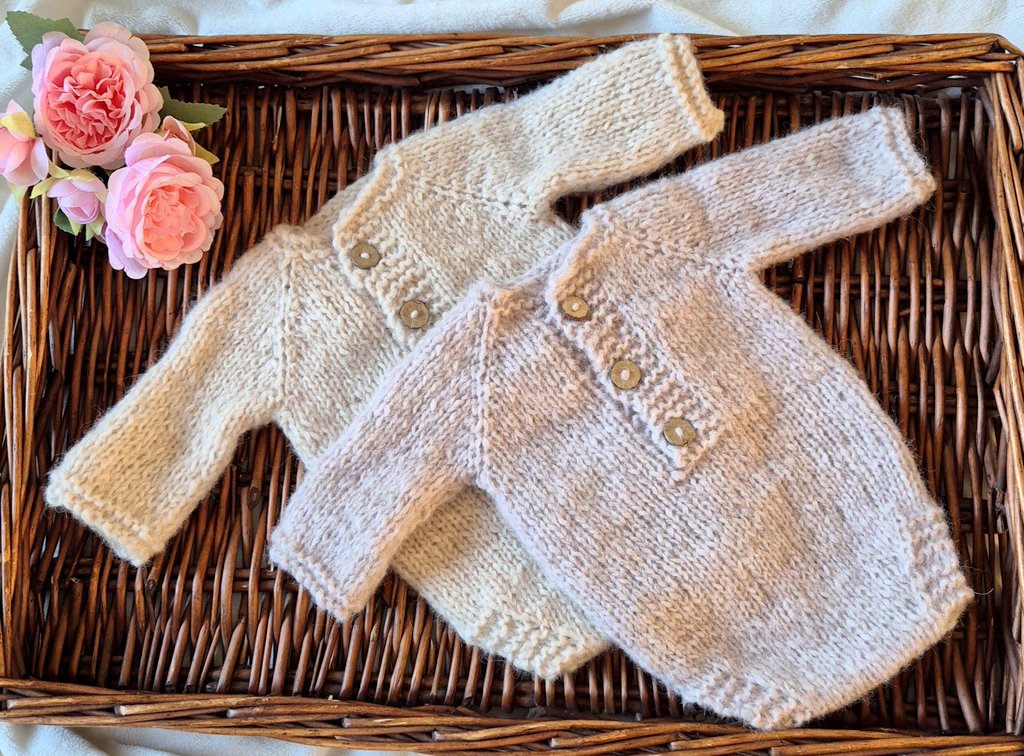 Long Sleeve Newborn Romper, in Pink or Beige. Classic Style bodysuit Photography Prop Outfit. ( Ready to send)