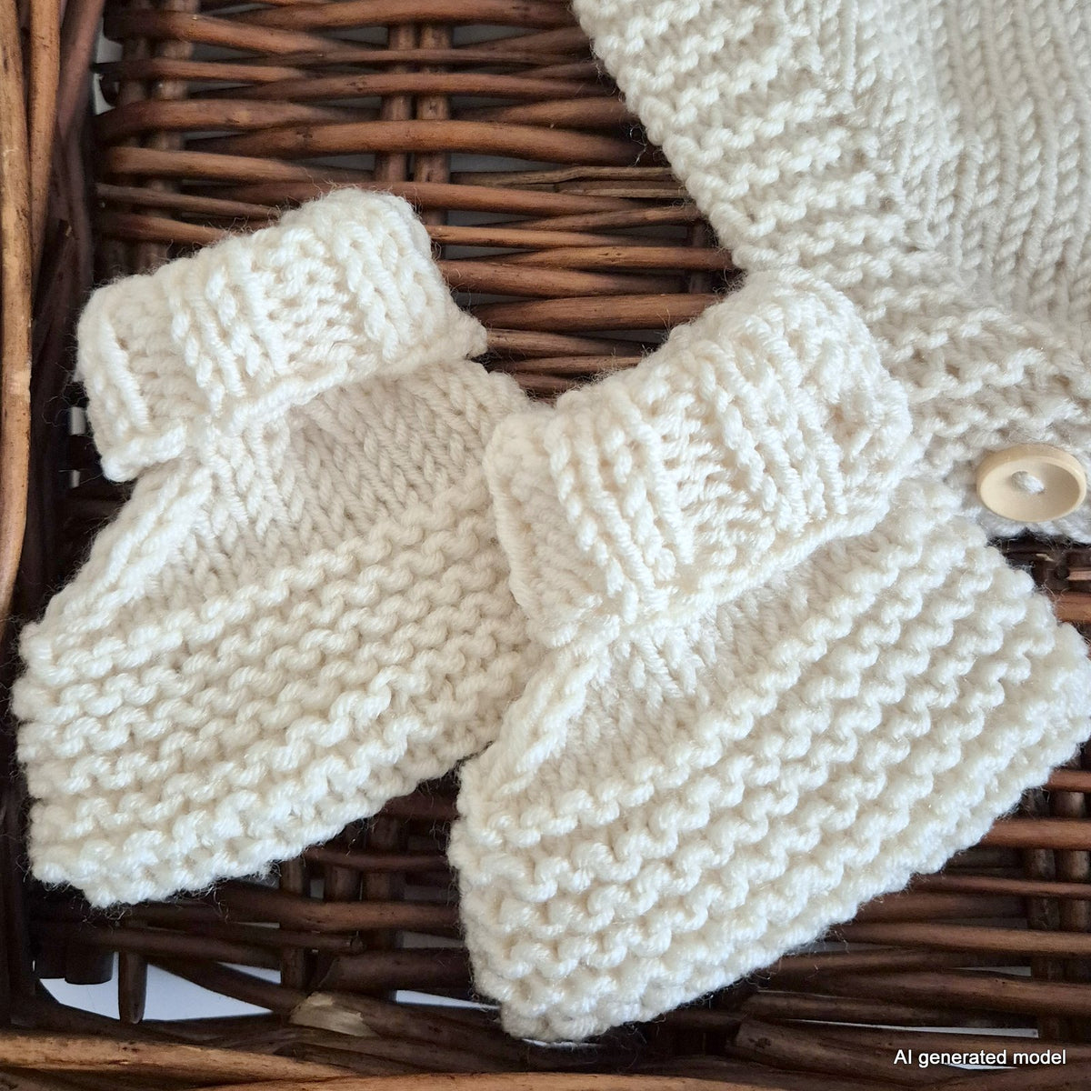 Norwegian Fir Classic Style Knitted Baby Cardigan and Bootie set (MADE TO ORDER)  Baby Shower Gift