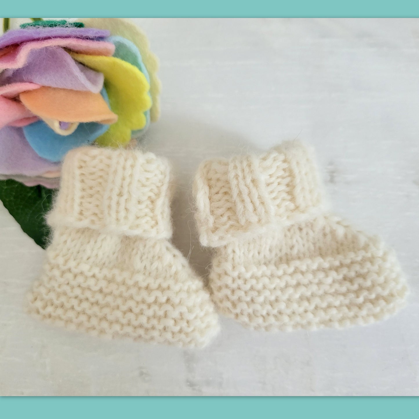 Simple Classic Style Knitted Romper Newborn/ 0-3 / 6-9 months Long Sleeve Romper with Optional booties - more colours (Made to order)