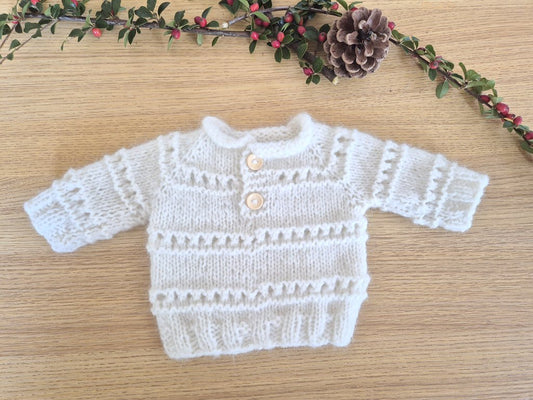 Newborn Chunky Cream Baby Jumper and Pants Set ( Ready to send) Coming home outfit, newborn photo prop
