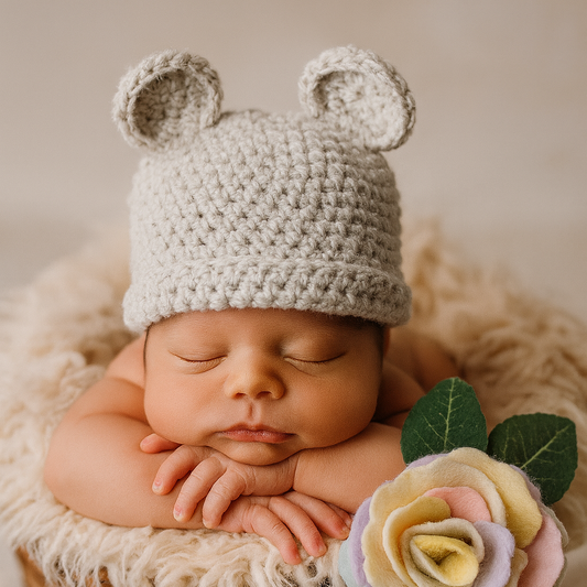 crochet baby bear hat 