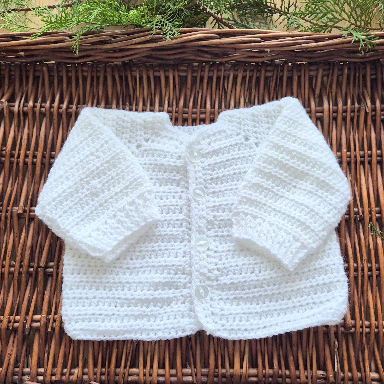 Handmade crochet cardigan for your new baby.