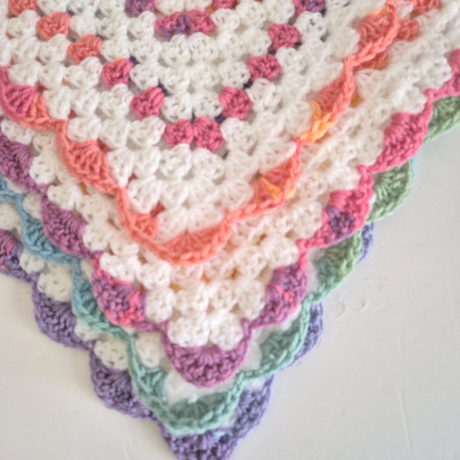 rainbow stripes crochet baby blanket
