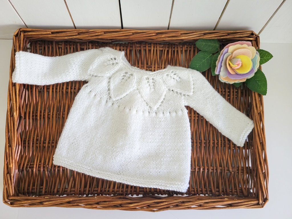 leaf pattern baby matinee jacket