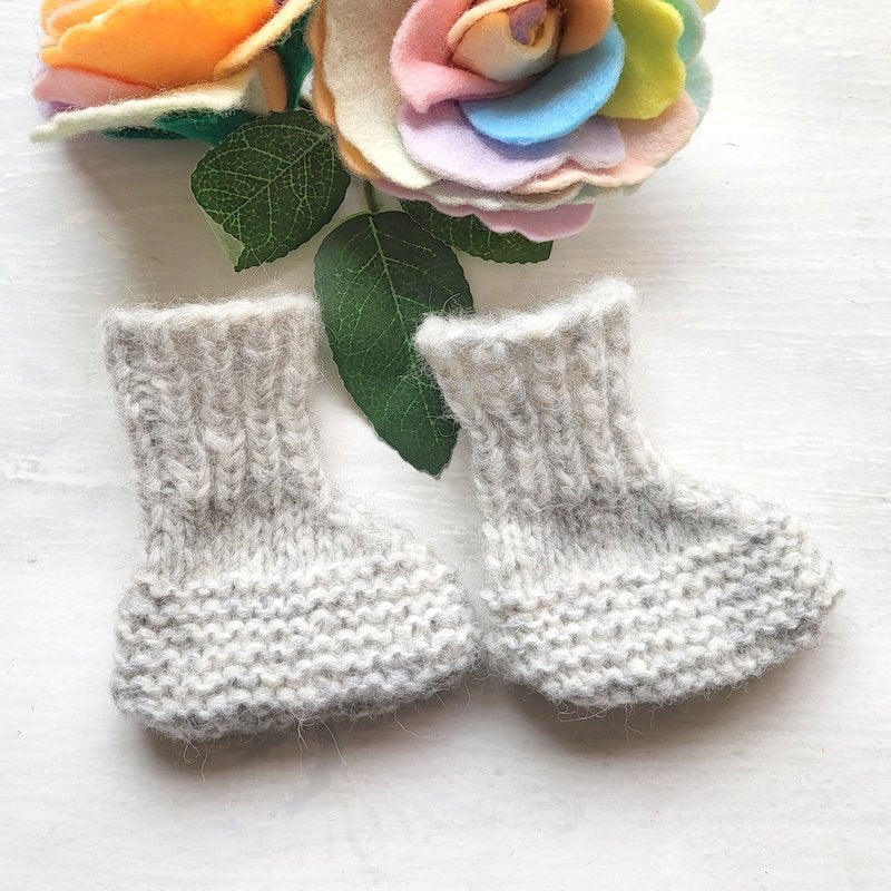 grey knit baby socks