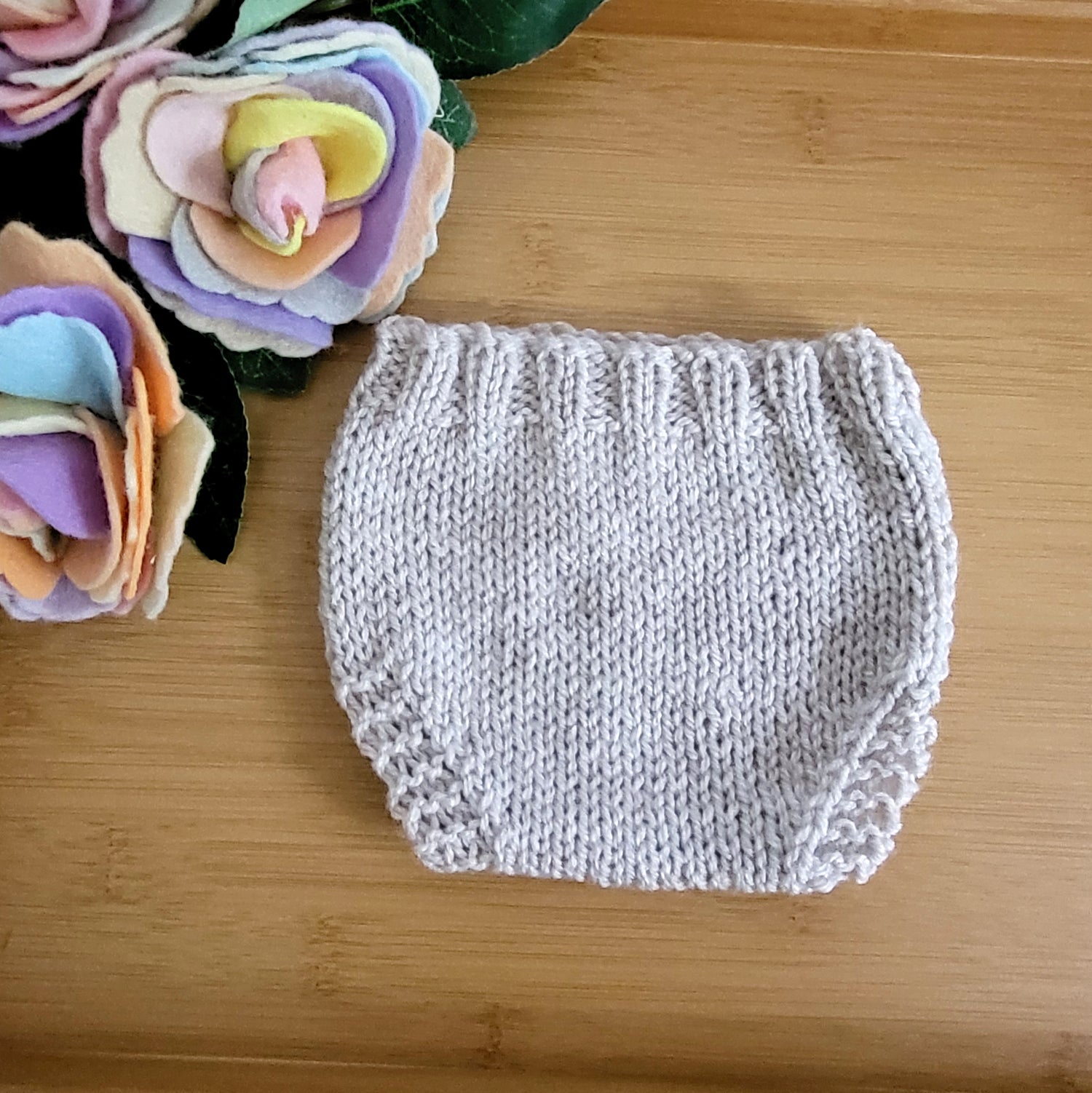 knitted newborn nappy cover
