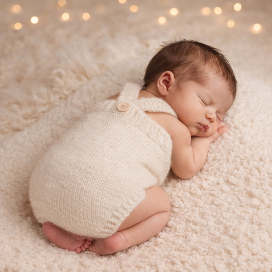 simple classic style newborn romper with straps at the back, for newborn photography