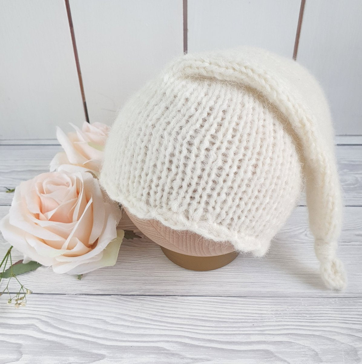 knitted sleepy cap for newborn baby