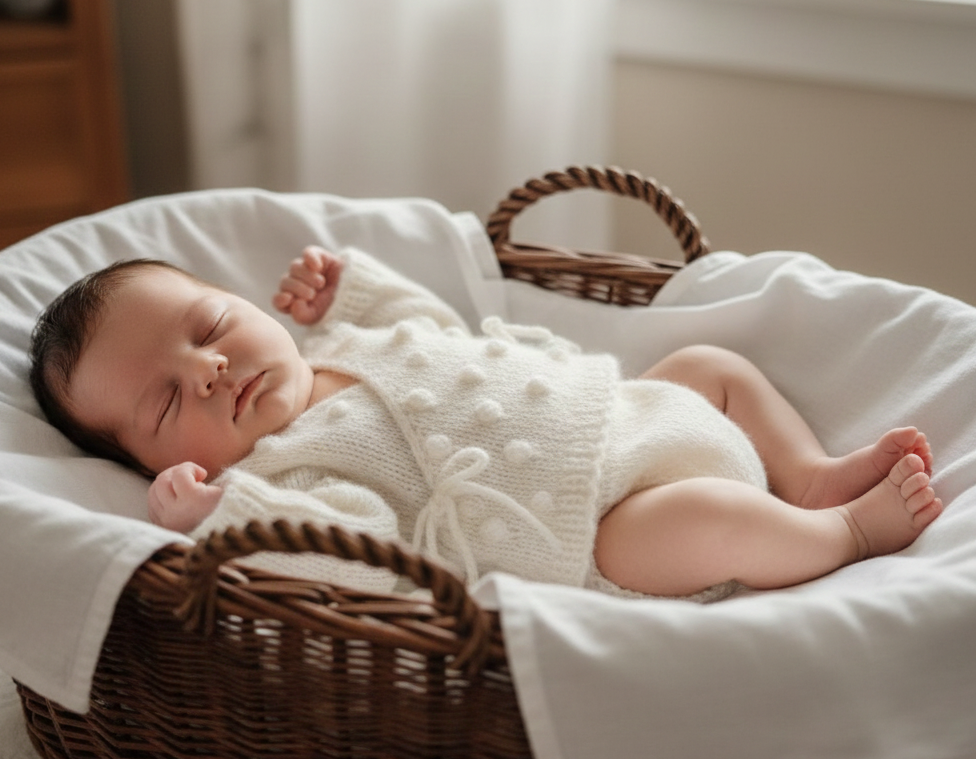 Handknit Baby Kimono Jumper and Pants Set 0-3 months : Newborn Coming Home Outfit