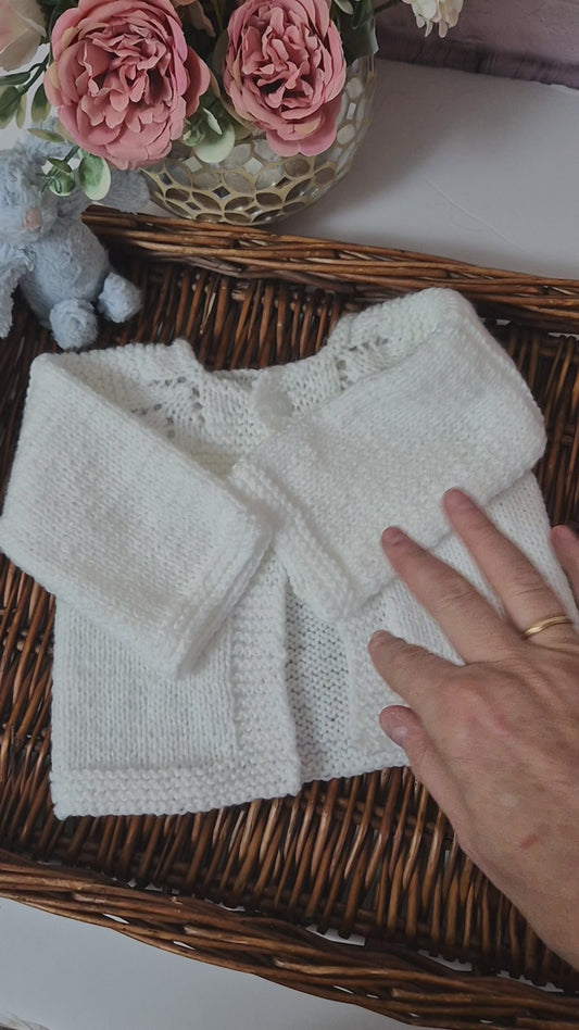 Norwegian Fir Classic Style Knitted Baby Cardigan and Bootie set (MADE TO ORDER)  Baby Shower Gift