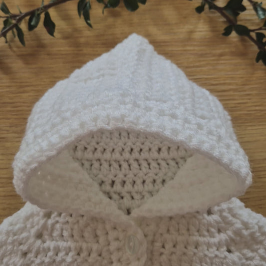Thick Crochet Baby Hoodie Cardigan Coat,  Newborn / 0-6 / 6-12 months Baby Jumper (MADE TO ORDER)