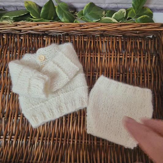 Knitted Alpaca Jumper and Pants set for Newborn/ 0-3 months baby